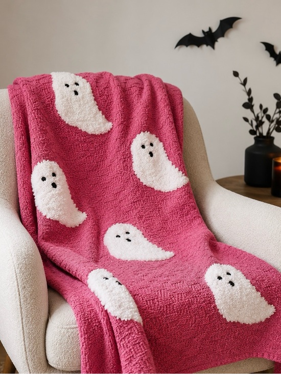 Rachel Zoe Other - NEW Pink Ghost Throw Blanket 50” x 60”